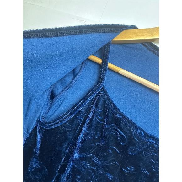 Thalia Sodi Girls Blue Velvet Party Dress Size 10-12 with Satin Bow Good Condit - Picture 2 of 5